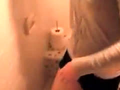 Brunette Gives Hot Blowjob In Bathroom 1