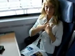 Teen Blonde Sucks Dick On A Train