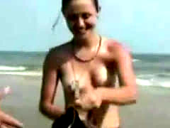 Girl Flashing Nude At Beach
