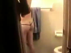 Embarrased Girl At Bathroom