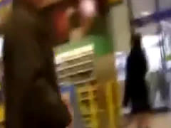 Pretty Girl Flashes In Supermarket Then Gives A Sh