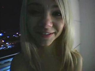 Sizzling Blonde Gives Blowjob On Balcony