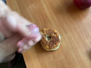 student jerks off again and adds cum to food to eat