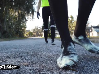 Sweet Sneaker Feet - Gunge and Sock Play on the Road