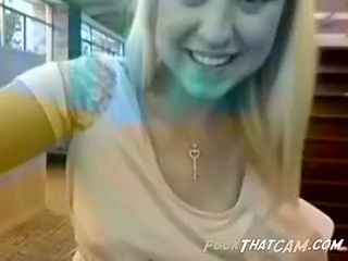 College Girl Squirts in School Library