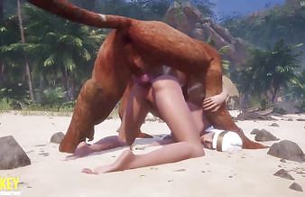 Big Boobs Slut Mates with Lion | Huge Dick Furry | wild life