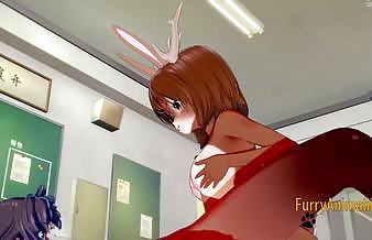 Furry Hentai - deer-rabbit & Horse Hard Sex