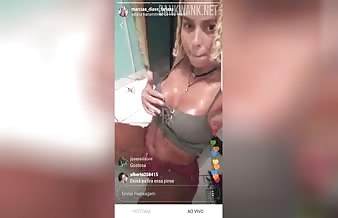 Marcia Loira Arlequina famous Instagram Dancing and showing off her breasts on Instagram Live