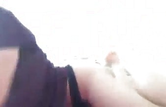 Girl in thong touches her tits on periscope