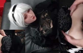 2B sex doll loves getting fucked on the table