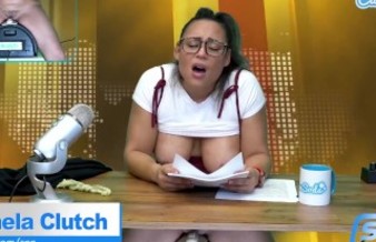 Hot Latina news anchor masturbation on air
