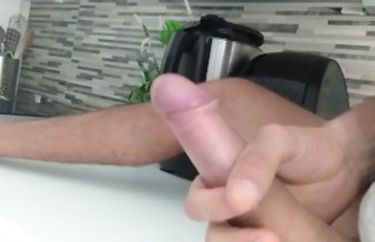 The best cock jerking off in the kitchen