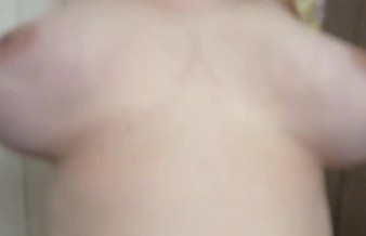 Huge natural tits teasing, shaking and bouncing tits, white bra