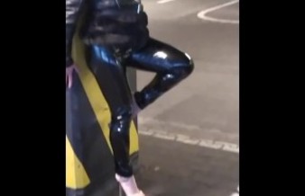 Walking in public latex leggins and high heels PMV porn music video