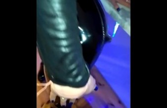 Very sexy Goth Dominatrix dance in latex boots and showing her perfect body PMV, tattoo femdom