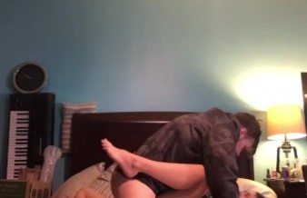 hitting my 19 year old pussy from behind makes him cum all over my ass