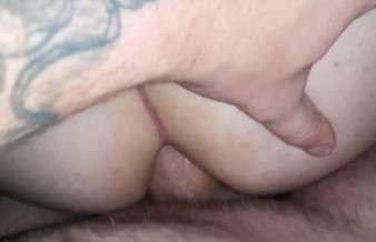 Russian, homemade anal sex of a couple with creampie