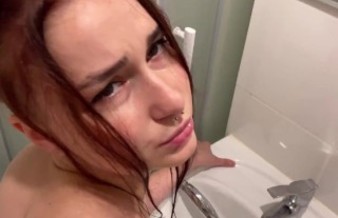 Unexpected bathroom creampie for a beautiful girl. KleoModel