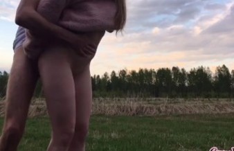 StepBrother fucked stepsister on a walk in the woods