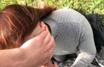 Blowjob in a public park from wife amateur LeoKleo