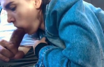 Blowjob Big Cock Stranger in the Car - Cum in Mouth
