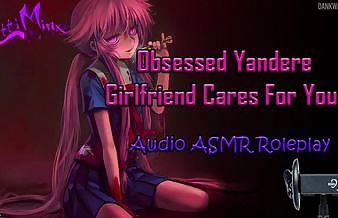ASMR - YANDERE Girlfriend Cares For You! (ear cleaning) ( scissor ) ( latex ) Audio Roleplay