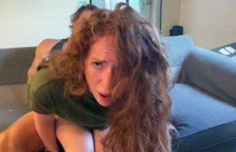 Thick Amateur Redhead, having sex and getting covered in cum.