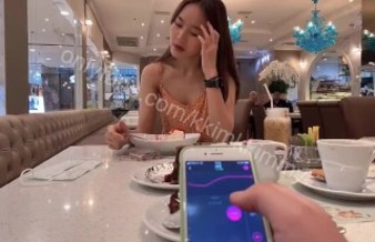 My friend make me orgasm in public cafe by using remote control toy - LUST2