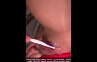 Snuck away from friends to fuck myself w/ toothbrush FULL VID ON ONLYFANS