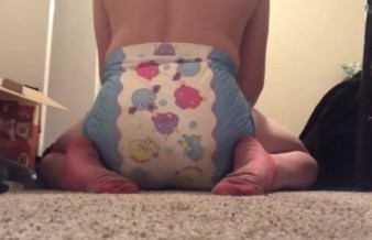 Abdl sissy 2 day diaper fill in parents house