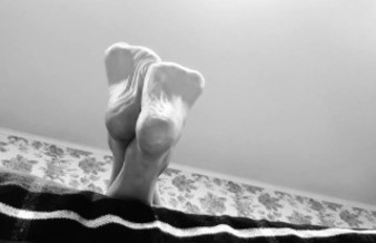 Feet Foot Fetish Ignore - Black and White Artsy High Arched Soles In Your Face