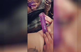 Super horny stepsister using her dildo while suck my dick