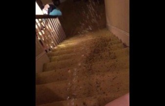 Naughty Pawg Slut Sprays a Powerful Pee Fountain down the steps with a Wet Fart