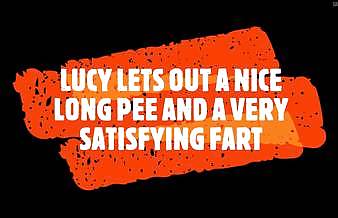 Lucy has a very satisfying pee and lets out a nice fart