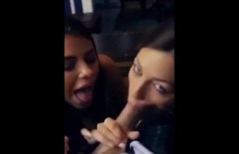 Two Babes give Amazing Blowjob