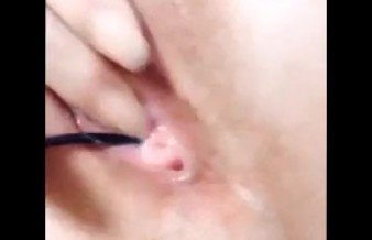 Squirting and anal Chinese fun - slightly trimmed pussy