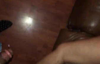 Arab BBW sucks cock and gets fucked on couch