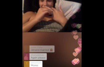 18 y/o cutie plays with and shows her tits on Periscope