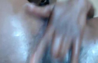Charming real african girl Nisa squirting hairy pussy
