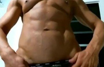 Topless muscle webcam