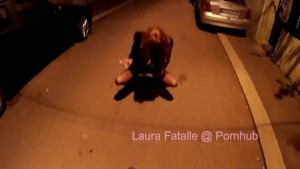 Naughty public pissing and smoking cigar - Laura Fatalle
