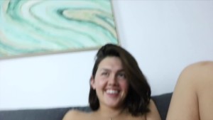 Trans Cutie Takes It Rough and Cums on New Couch - HereOnNeptune