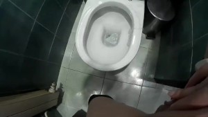 POV - Pissing all over public toilet ;)