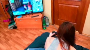 Fuck Schoolgirl Step Sister While She Play Fortnite - Amateur Creampie