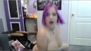 Midget Big Tits Rides Her Dildo Ball On Webcam