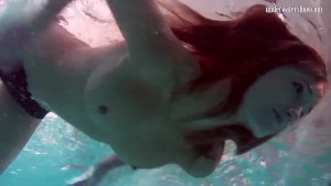 Sexy underwater redhead Nikita Vodorezova