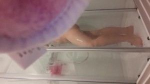 SPY CAM in shower thick redhead masturbation in shower