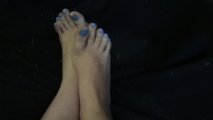 Sexy Flexible Teen Feet w High Arches Tease with Blue Toenails Foot Fetish