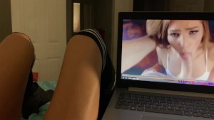 Fucking Hot Transgirl Fucks Dildo Pumps Cum into Ass Watching Stepsis Video