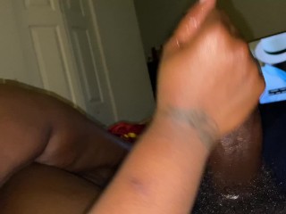STEPMOM GIVES SONS BBC A OILY HANDJOB DURING QUARANTINE AND CHILL